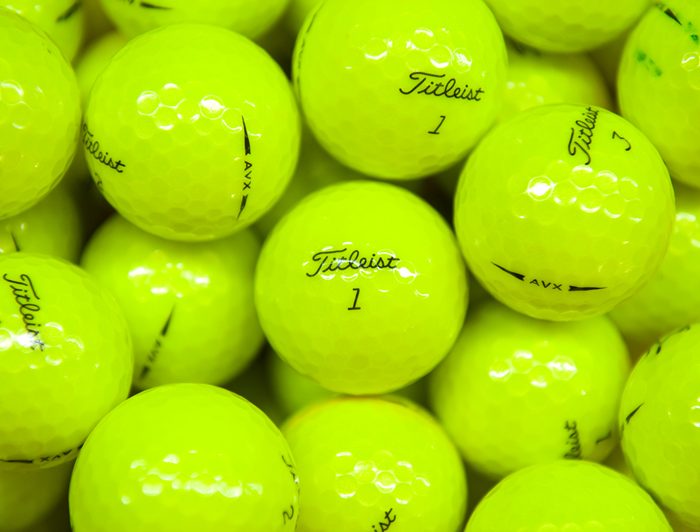 1 Dozen Titleist AVX Yellow Mint / Near Mint Grade Golf Balls ★SPECIAL PRICE★(with pen markings)